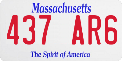 MA license plate 437AR6