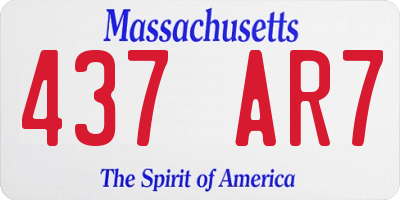 MA license plate 437AR7