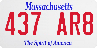 MA license plate 437AR8