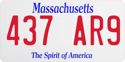 MA license plate 437AR9