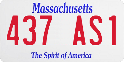 MA license plate 437AS1