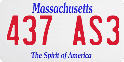 MA license plate 437AS3