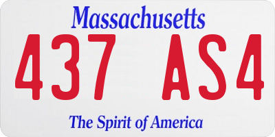 MA license plate 437AS4