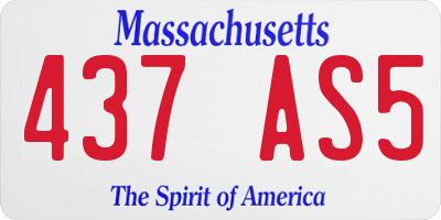 MA license plate 437AS5