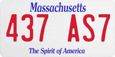 MA license plate 437AS7