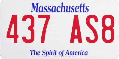 MA license plate 437AS8