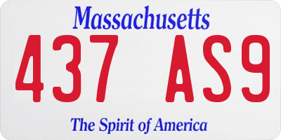 MA license plate 437AS9