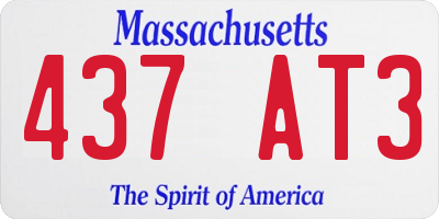 MA license plate 437AT3