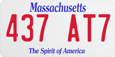 MA license plate 437AT7