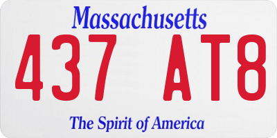 MA license plate 437AT8