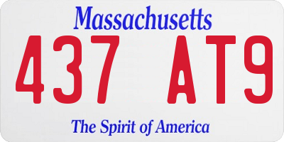 MA license plate 437AT9