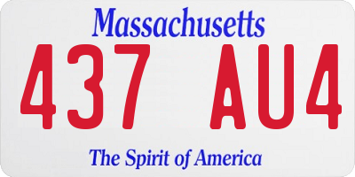 MA license plate 437AU4
