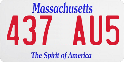 MA license plate 437AU5