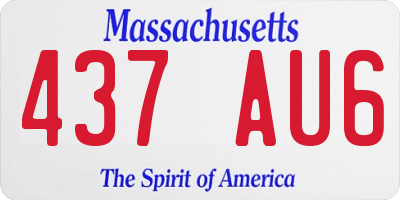 MA license plate 437AU6