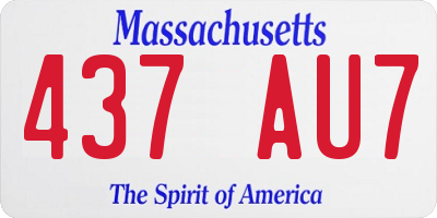 MA license plate 437AU7