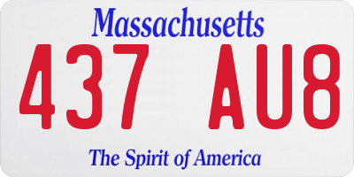 MA license plate 437AU8