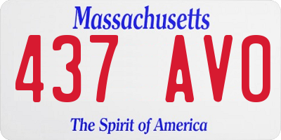 MA license plate 437AV0