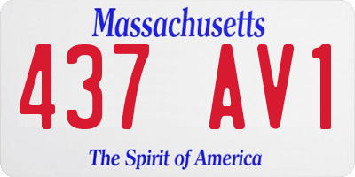 MA license plate 437AV1