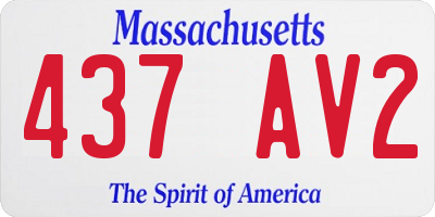 MA license plate 437AV2