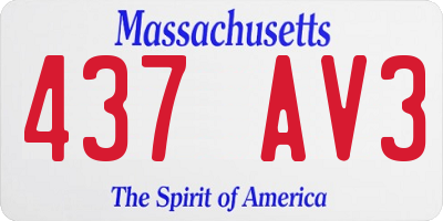 MA license plate 437AV3