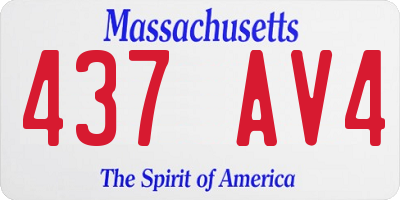 MA license plate 437AV4