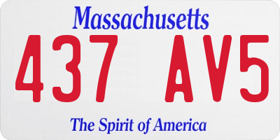MA license plate 437AV5