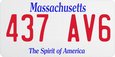 MA license plate 437AV6