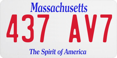 MA license plate 437AV7