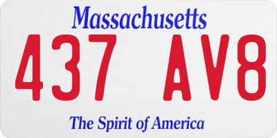MA license plate 437AV8