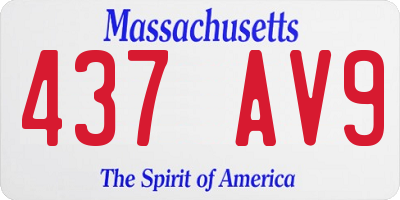 MA license plate 437AV9