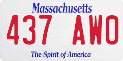 MA license plate 437AW0