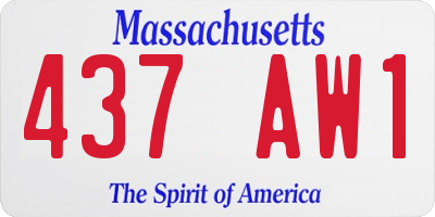 MA license plate 437AW1