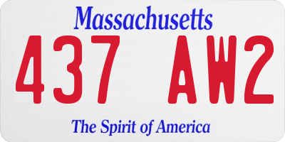 MA license plate 437AW2