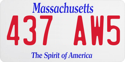 MA license plate 437AW5