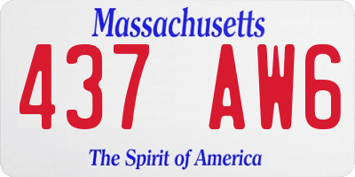 MA license plate 437AW6