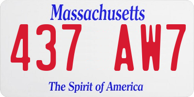 MA license plate 437AW7