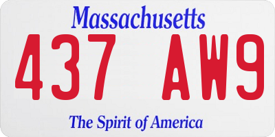 MA license plate 437AW9