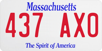 MA license plate 437AX0