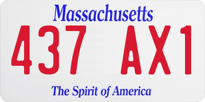 MA license plate 437AX1