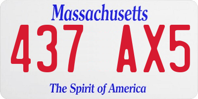 MA license plate 437AX5