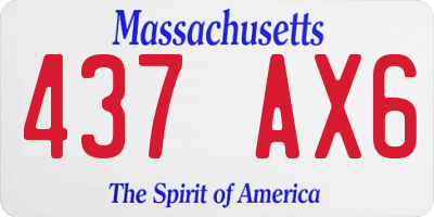 MA license plate 437AX6