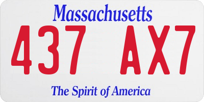 MA license plate 437AX7
