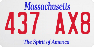 MA license plate 437AX8