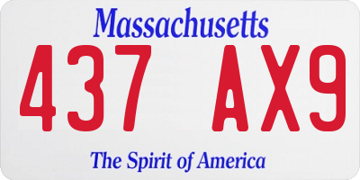 MA license plate 437AX9