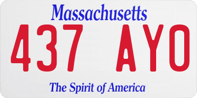 MA license plate 437AY0