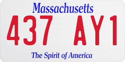 MA license plate 437AY1