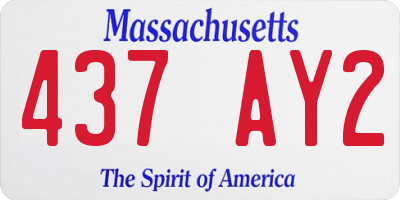 MA license plate 437AY2