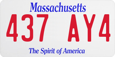 MA license plate 437AY4