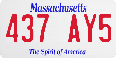 MA license plate 437AY5