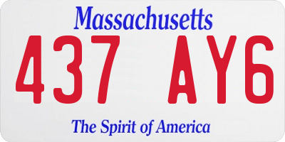 MA license plate 437AY6